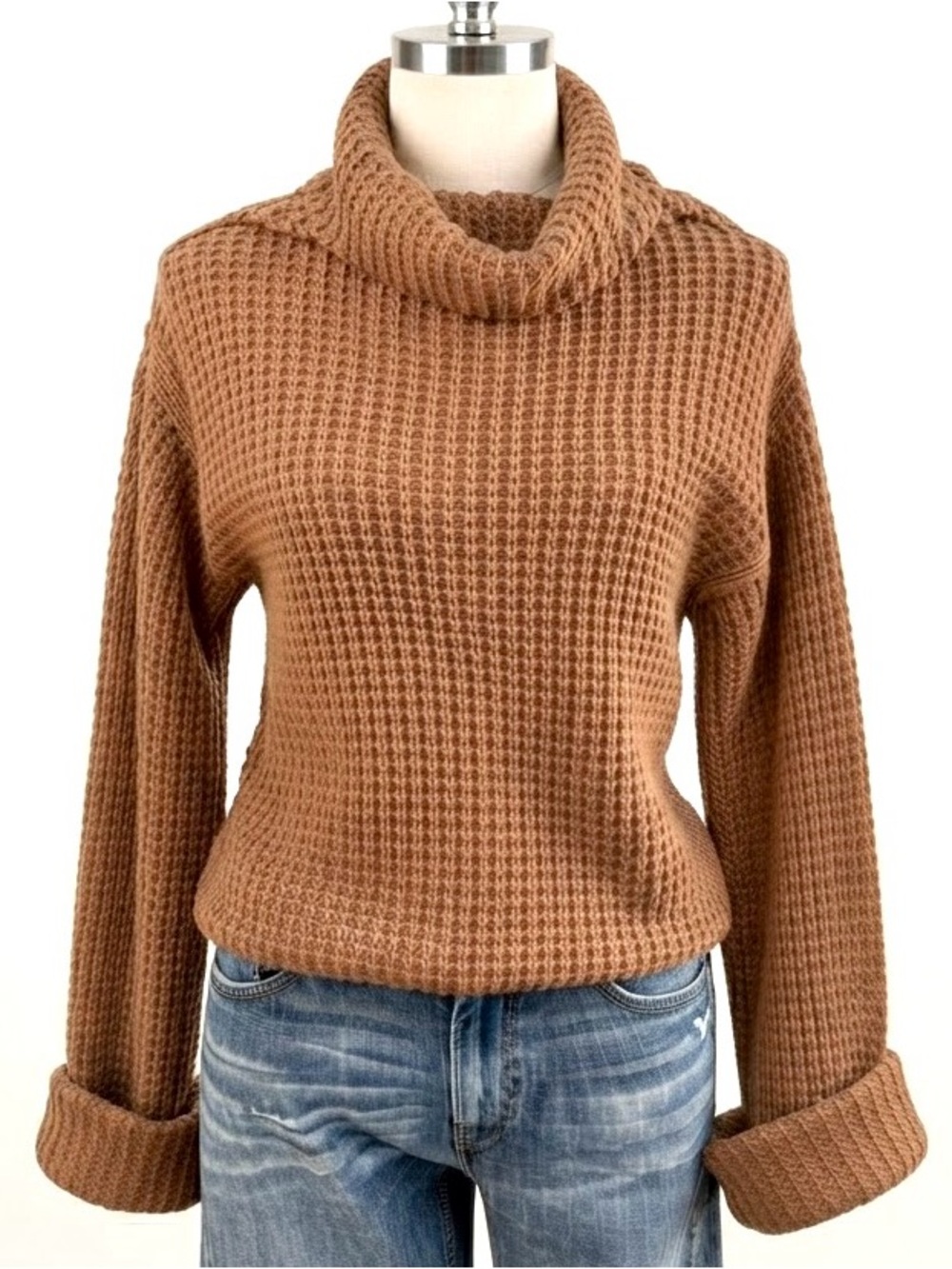 NWT Love By Design (from Nordstrom) brown knit cowl neck sweater size M